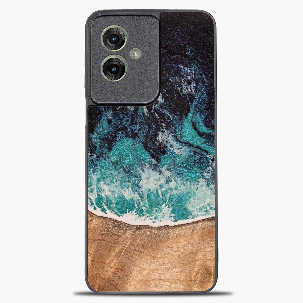 Bewood Unique Dream Island, elegancki drewniany case, ochrona telefonu, niebiesko-brązowy