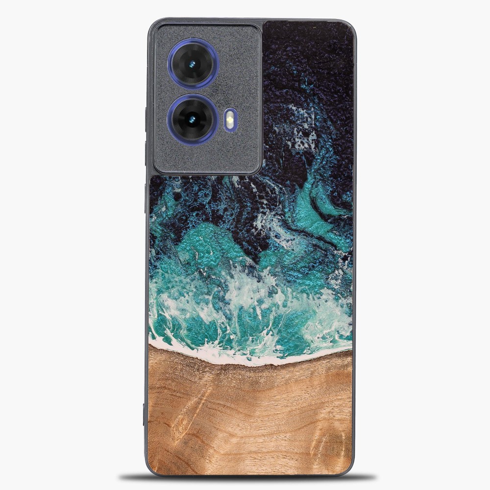 Bewood Unique Dream Island, elegancki drewniany case, ochrona telefonu, niebiesko-brązowy