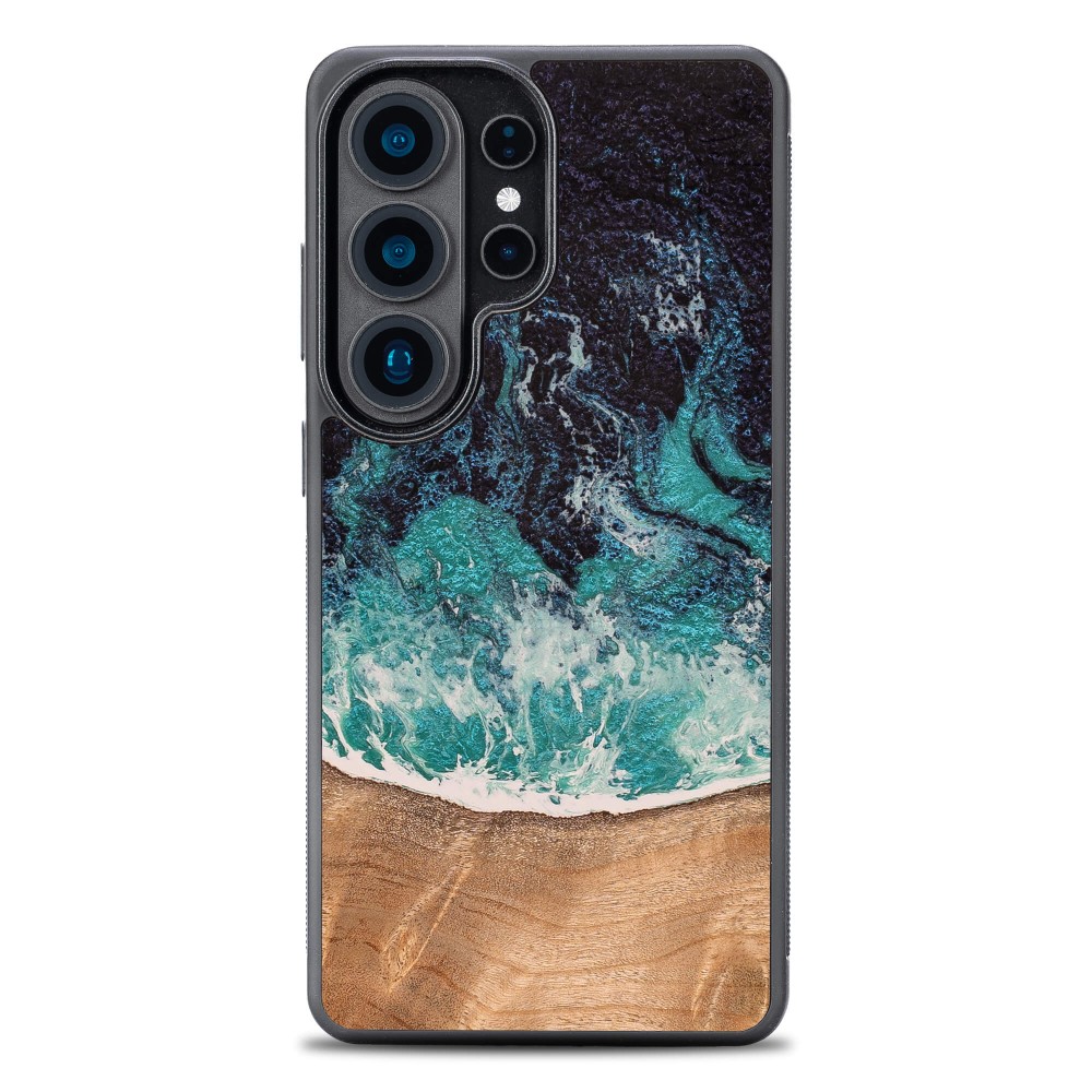 Bewood Unique Dream Island, elegancki drewniany case, ochrona telefonu, niebiesko-brązowy