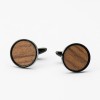 Wooden cufflinks 03 BLACK ROSEWOOD SANTOS 18MM