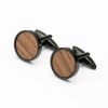 Wooden cufflinks 03 BLACK ROSEWOOD SANTOS 18MM