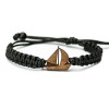 Wooden Bracelet Sail Boat Merbau Cotton
