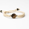 Wooden Bracelet Yin Yang Merbau Cotton