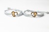 Wooden Bracelet Hearts Anigre Cotton (Set of 2 items)