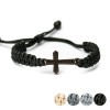 Wooden Bracelet Cross Merbau Cotton