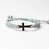 Wooden Bracelet Cross Merbau Cotton