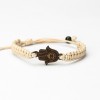Wooden Bracelet Hamsa Merbau Cotton