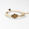 Wooden Bracelet Hamsa Anigre Cotton