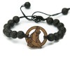 Wooden Bracelet Wolf Geometric Merbau Stone