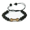 Wooden Bracelet Dog Bone Anigre Stone