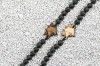 Drewniana bransoletka Pies 01 Merbau Kamień Wulkaniczny