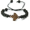 Wooden Bracelet Maple Leaf Merbau Stone