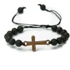 Wooden Bracelet Cross Anigre Stone