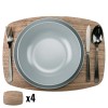 Wooden Table Placemats  Walnut  Big  4pcs