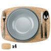 Wooden Table Placemats  Oak  Big  4pcs