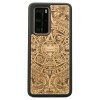 Huawei P40 Pro Aztec Calendar Anigre Wood Case