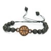 Wooden Bracelet Basketball Ball Merbau Stone