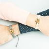 Wooden Bracelet Triangle Anigre Cotton