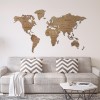 World Map Bewood - Plywood Birch - Walnut shade