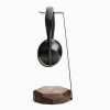 Wood Headphone Stand Geometric - Black - Walnut