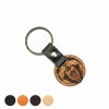 Wooden Keychain Leather Geometric Bear Merbau