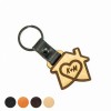 Wooden Personalized Leather Keychain House Plus Initials Anigre