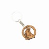 Wooden Keychain Basic Geometric Wolf Merbau