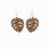 Wooden earrings MONSTERA Merbau