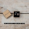 Wooden cufflinks 03 BLACK IMBUIA 18MM