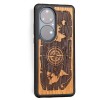 Drewniane Etui Bewood Huawei P50 Pro RÓŻA WIATRÓW MERBAU