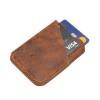 Leather card holder Bewood - Wrap - Cognac
