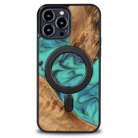 Etui Bewood Unique na iPhone 13 Pro Max - Turquoise z MagSafe