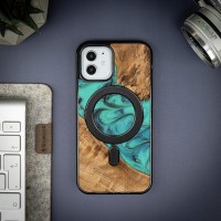 Etui Bewood Unique na iPhone 12 / 12 Pro - Turquoise z MagSafe