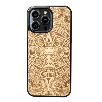 Apple iPhone 15 Pro Max Aztec Calendar Anigre Bewood Wood Case
