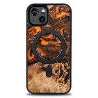 Etui Bewood Unique do iPhone 15 - Orange z MagSafe