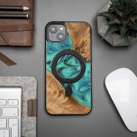 Etui Bewood Unique do iPhone 15 Plus - Turquoise z MagSafe