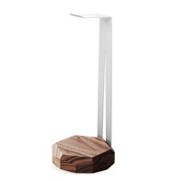 Wood Headphone Stand Geometric - White - Walnut