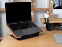 Laptop stand - Bewood Laptop Riser - Black - Oak