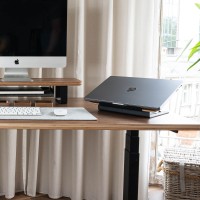 Laptop stand - Bewood Laptop Riser - Black - Walnut