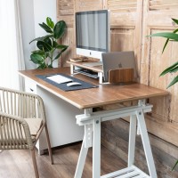 Monitor Stand Desk Shelf Bewood - White - Walnut - Short