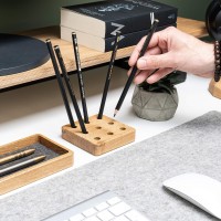 Wooden Pen Stand Organizer - Oak