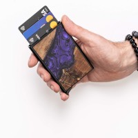 Bewood Unique Black Card Holder - Violet