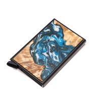 Bewood Unique Black Card Holder - Planets - Earth