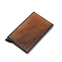 Bewood Unique Black card holder - Waves Merbau