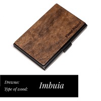 Personalized Wooden Business Card Holder Black - Your Inscription - Design