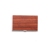 Personalized Wooden Business Card Holder Inox - Your Inscription - Design