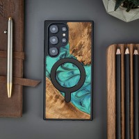 Etui Bewood Unique na Samsung Galaxy S24 Ultra - Turquoise z MagSafe