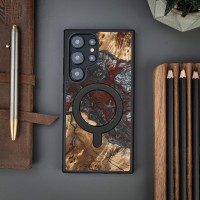 Etui Bewood Unique na Samsung Galaxy S24 Ultra - Planets - Pluton z MagSafe