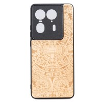 Drewniane Etui Bewood do Motorola Edge 50 Ultra KALENDARZ AZTECKI ANIEGRE