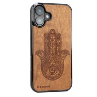 Drewniane Etui Bewood do iPhone 16 Plus HAMSA IMBUIA